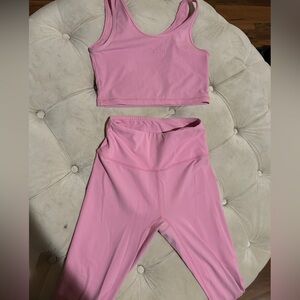 Pink Sports Bra and Leggings Set